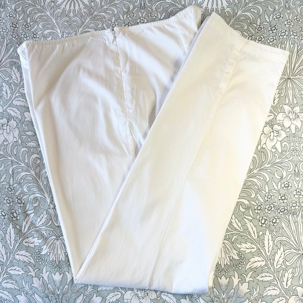 Spanner Womens White Tapered Leg Side Zip‎ Stretch Trousers Pants Size 8